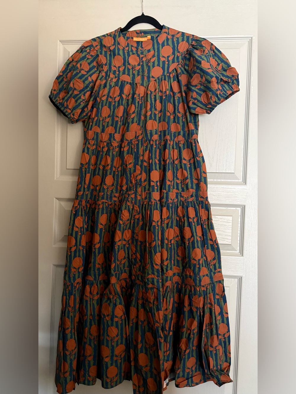 Oliphant Cognac Istanbul Pintuck puff sleeve Dress - Picture 6 of 6